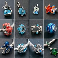Original 925 Sterling Silver Charms Fish Shell Turtle Crab Starfish Bead Whale Pendant Bracelet Necklace Women DIY Jewelry Gift