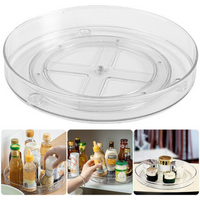 Plattenspieler-Organizer, multifunktional, transparent, drehbar, Aufbewahrungstabletts, Kunststoff, für Küche, Plattenspieler, Gewürzregal, Kosmetik, Make-up-Organizer
