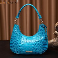 XMESSUN New Trendy Vintage Underarm Bag for Women,Europe and America Fashion Design Female Casual Crocodile Pattern Shoulder Bag