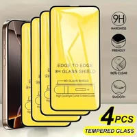 4Pcs Tempered Glass for iPhone 17 16 15 14 13 Pro Max 16e 15 14 Plus Screen Protector for iPhone 12 11 Pro 13 12 Mini XR XS Max