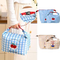 New Cartoon Print Lunch Bag Oil-proof Fresh-Keeping Outdoor Picnic Bag Portable Large Capacity Students Lunchbox Bag