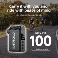 AliExpress CYCLAMI A2 Mini Portable Bicycle Pump Rechargeable Air Inflator 100 PSI Type-C Bike Accessories for Schrader Presta Tires A2MINI