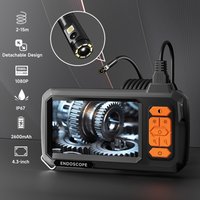1-100m 4.3'' IPS Industrial Borescope 1080P Singe Dual 8mm Lens IP67 Rigid Cable Split Design Screen Endoscope Inspection Camera