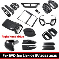 RHD For BYD Sealion 7 Sea Lion 07 EV 2024 2025 ABS Carbon Window Rise Switch Gear AC Vent Steering Wheel Rearview Mirror Cover