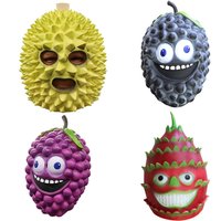 Pineapple Mask Novelty Halloween Cosplay Fruit Latex Mascara Full Face Funny Helmet Dragon Fruit Grape Durian Costume Accessory