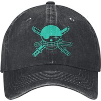 Zoro Ones Pieces Baseball Caps Casual Distressed Denim Washed Snapback Hat Unisex Outdoor Travel Unstructured Soft Hats Cap