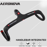 Integrated Gravel Handlebar,1-1/8",Carbon Handlebar Road Bike,AERONOVA,400/420/440mm,Full Inner Routing,Drop Handlebar Wtih Stem