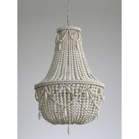 Beads Tassel Chandelier Retro White Wooden Beaded Pendant Light In Bedroom Living Room Dining Room Bohemian Staircase Chandelier