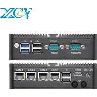 XCY Fanless Mini PC intel N150 J4125 J6412 J1900 N2830 N5105 4x 2.5G Ethernet Thin Client PC Support Windows Linux Pfsense