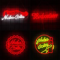 Nuka Cola Led Neon Sign, Beverage Icon Wall Business Decor, Bar, Shop Window, Restaurant, Soda Fountain, Man Cave Wall Lamp.
