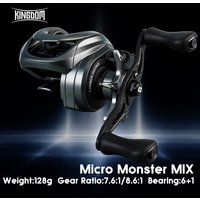 Kingdom BFS Baitcasting Reel 128g Ultralight Magnetic Brake 7.6:1 8.6:1 Gear Ratio 6+1BB Max Drag 4kg Carbon Casting Reel