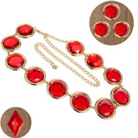 Women's Anime Cosplay Waist Belt Red Stone Chain for Costumes Props Raven Cosplay Belt Simple Versatile Fashion Women Belts