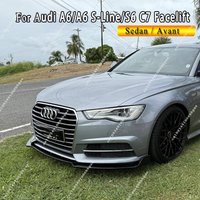 For Audi A6 S-Line S6 A6 C7 Facelift Sedan&Avant 2014-2017 Car Front Bumper Lip Chin Spoiler Splitter Guard Cover BodyKit Tuning