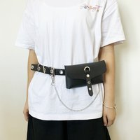 New Punk Style Women's Belt Waist Bags, Clothing Accessories Chain, Versatile Phone Bag