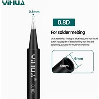 YIHUA 900M Round/Sharp/Horseshoe/Knife/Flat Head Type Lead-free Soldering Iron Tips Welding Tips For Soldering Tin Melts Tools