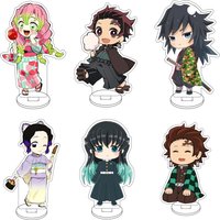 10CM Anime Demon Slayer Kamado Tanjirō Kamado Nezuko Kanroji Mitsuri Cos Acrylic Figure Stand Cute Gifts Ornaments