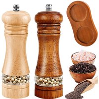 Manual Pepper Grinder Wooden Salt And Pepper Mills Multi-purpose Spice Tool Solid Wood Spices Grinder For Home Kitchen Household