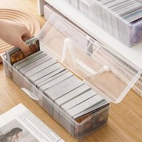 Plastic Game Cards Storage Box Large Capacity Dustproof Football Stars Trading Card Storage Box Transparent Multi-Purpose