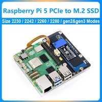 Raspberry Pi 5 PCIe to M.2 NVMe SSD (C) HAT Adapter Board support Gen2/Gen3 Modes Pi5 PCIe 2280 2260 2242 2230