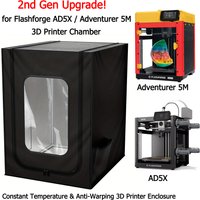 SPONDWILD 3D Printer Enclosure for Flashforge AD5X / Adventurer 5M 2nd Gen 3D Printer Chamber Fireproof Soundproof Easy Install