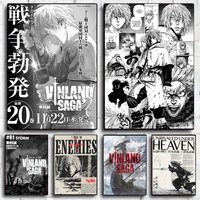 Anime V-Vinland Saga Poster Stickers HD Waterproof Painting Wall Art for Bedroom Living Room Home Decor Decoration Gift