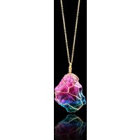 SUMENG 2024 New Rainbow Stone Natural Crystal Chakra Rock Quartz Pendant Necklace Nice Gifts For Women Lover Friends