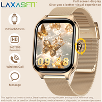 LAXASFIT New 2.01 Inch Smart Watch Man Woman Gift Full Touch Screen Sports Fitness Watch BT Call Digital Smart Watch