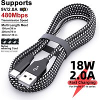 1M 2M 3M Nylon Braided USB A to Type C Cable Fast charging Type C charging cable suitable for iPhone 16 15 suitable for SamSung