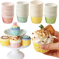 50Pcs Diamond-Shaped Cake Cups, Blue, Pink, Yellow and Green Oil-Proof Baking Cake Cups, Suitable for Baking, Weddings, Birthday Parties