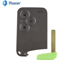 YIQIXIN Small Blank Blade Case Smart Card For Renault Laguna Espace Replacement 3 Buttons Fob Cover Insert Remote Car Key Shell