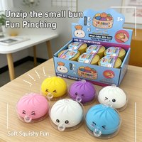 Cute Spitting Bubbles Colorful Steamed Bun Pinch Decompression Slow Reboundcute Expression Pinching Office Decoration Gift
