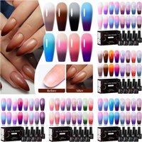 8pcs Thermal Gel Nail Polish Set 3 Layers Temperature Changing UV Gel Semi Permanent Soak Off Varnish Manicure DIY Nail Supplies