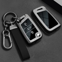 Alloy Car Remote Key Case Cover Shell For Volkswagen VW Golf 7 Gti Mk7 R Touran Skoda Octavia 3 Superb Karoq Kodiaq Seat Leon