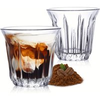 2 Pack Espresso Cups, Clear Glass Cups for Coffee, Coffee Mugs Glasses Espresso Accessories in Kitchen/Office/Bar, Easy to Clean