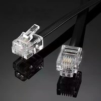 6P6C Telephone Cable Pure Copper 6 Core 6P6C RJ11 RJ12 for Telephone Audio Signal Cord Automotive Amplifier Wire Extension Cable