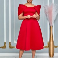 Elegant Dresses Woman 2024 Wedding Party Off the Shoulder Puff Sleeve A Line Pleated Mid Calf Luxury Birthday Night Vestidos Hot