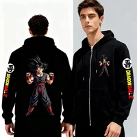 AliExpress Bandai Dragon Ball 2025 New Hot Mens Windproof Jacket Cotton Zip Hoodie Warm Outdoor Coat for Cycling Travel Sports Party Activities
