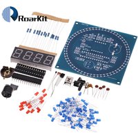 Rotating LED Display Alarm Electronic Clock DIY Kit Case Shell Light Control Temperature DS1302 C8051 MCU Module STC15W408AS