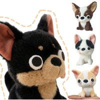 15cm Simulation Cute Pet Chihuahua Plush Doll Big Eyes Stick Out Tongue Dog Animal Stuffed Toy Home Decoration Gift For Children