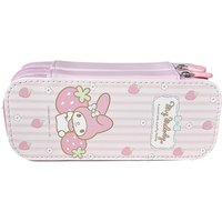Sanrio Melody Double Layer Stationery Girl Pink PU Pencil Bag Hello Kitty Cinnamoroll Kuromi Pencil Box Learning Stationery Gift