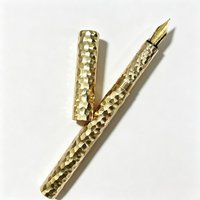 BALAOYE Purple Brass Pen Handmade Hammer Fountain Pen Schmidt EF/F 0.38/0.5 Ballpoint Pen Practice School Supplies Writing Gift