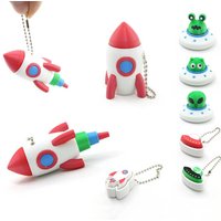 Rocket Clicker Fidget Keychain Keyboard-Style Sensory Toy For Stress Relief Funny Decompression Gifts For Children Adults