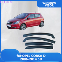 For OPEL CORSA D 2006-2014 5-Door Wind Deflectors Rain Guards Door Visor Vent Shades Ventvisor Exterior Parts Window Visor