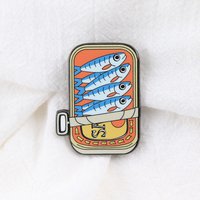 Creative Sardines Can Enamel Pin Vintage Pop Art Style Canned Fish Brooch Funny Food Lapel Badges For Women Men Gift For Backpac