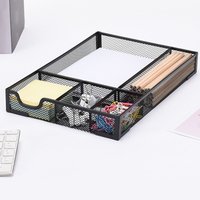 Desk Drawer Organizer Tray with 5 Dividers Anti Slip Pads Stationery Pen Pencil Drawer Organizer for Office Supplies Desktop