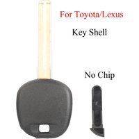 jingyuqin 10PCS Uncut Key Blade Car Transponder Key Shell For Toyota For Lexus No Chip Fob Case Replacement TOY40 Long Blade