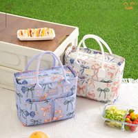 Insulated Lunch Bag for Women – Thermal Food Cooler Tote with Bow Print, Waterproof Reusable Lunch Box for Work & School