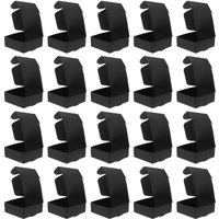 20pcs Black Card Trinket Boxes Foldable Candy Packaging Boxes For Party Wedding Gift Biscuit Cookie Container Light Weight