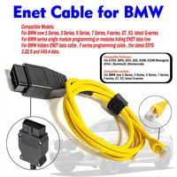 OBDII Ethernet RJ45 Cable for BMW F/G Series ESYS INPA ISTA ICOM Coding ECU Programmer Diagnostic Cable ENET OBD2 Scanner Tool
