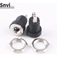 5pcs 5A 30V DC Power Supply Jack Socket Female Panel Mount Connector 5.5 2.1mm Plug Adapter 2 Terminal Types 5.5x2.1 DC-022B